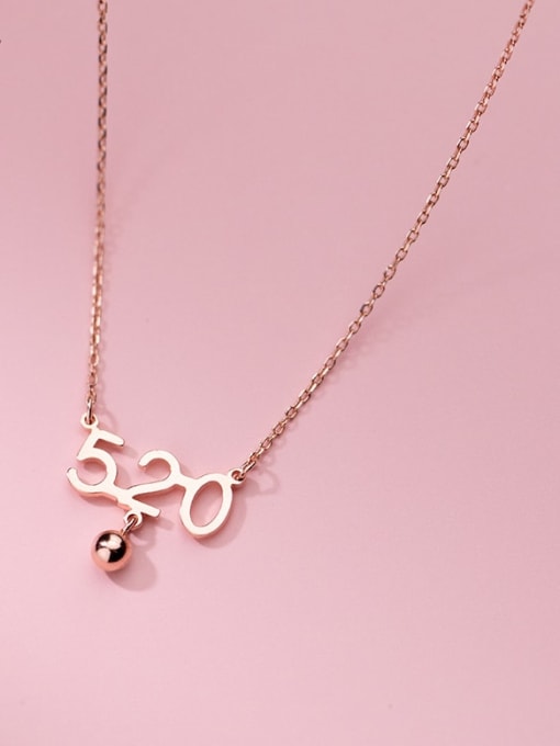 Rosh 925 Sterling Silver Number Minimalist Necklace