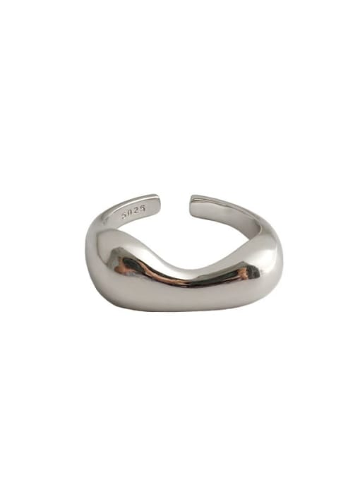 DAKA 925 Sterling Silver  Smooth Irregular Minimalist Band Ring 4
