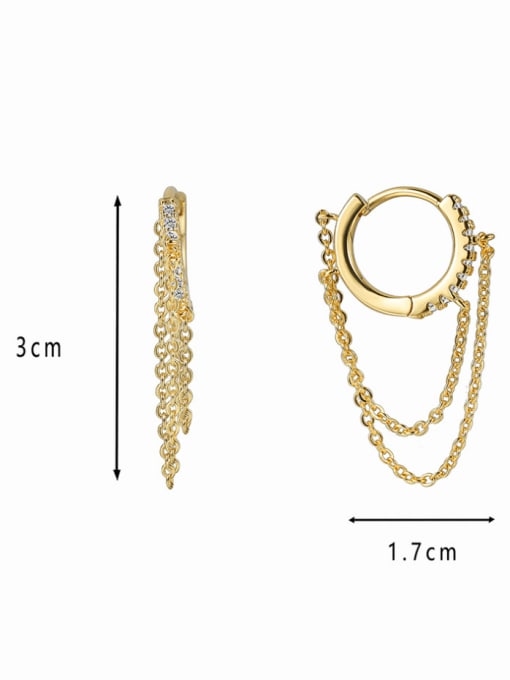 CHARME Brass Geometric Minimalist Threader Earring 2