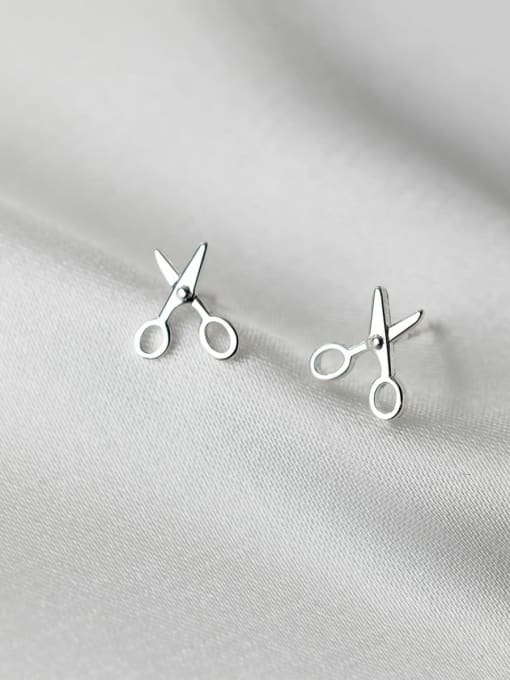 Rosh 925 Sterling Silver Scissors Stud Earring 0