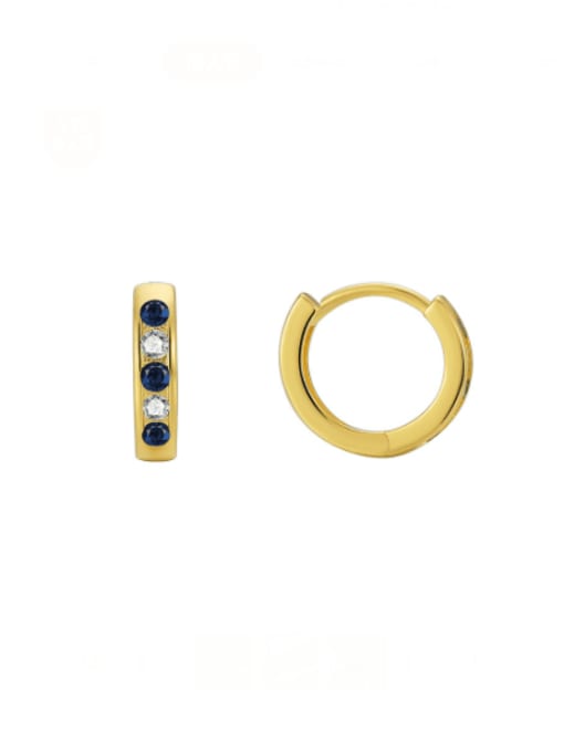 CHARME Brass Cubic Zirconia Geometric Minimalist Huggie Earring 0