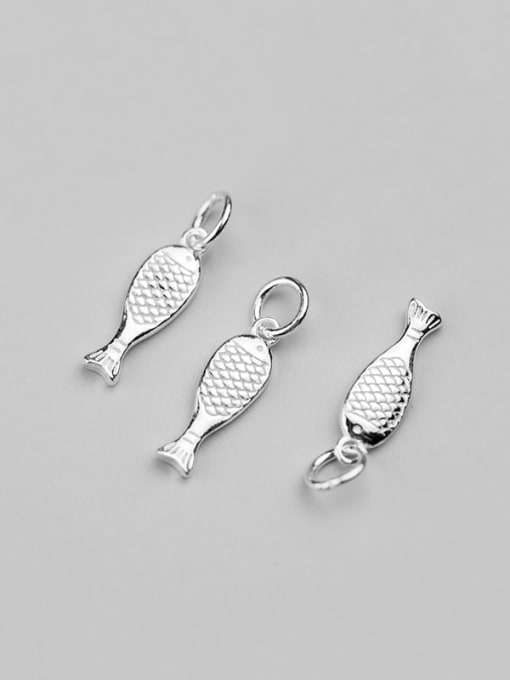FAN 925 Sterling Silver With Simple  Fish Pendant DIY Jewelry Accessories 3