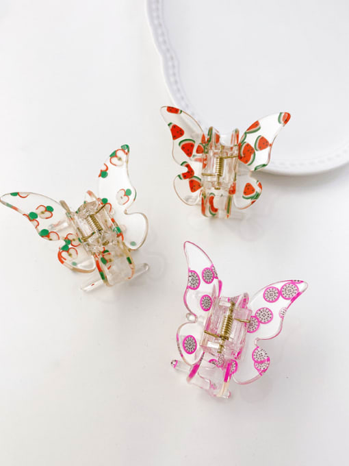Chimera Acrylic Minimalist Butterfly Alloy Multi Color Jaw Hair Claw 1