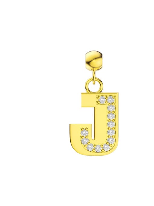 Single Letter J 925 Sterling Silver Cubic Zirconia Letter Minimalist Necklace