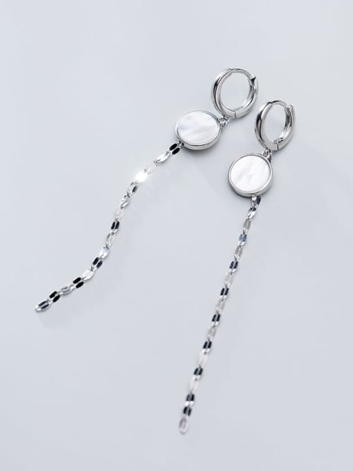 Rosh 925 Sterling Silver Shell Tassel Minimalist Threader Earring 3