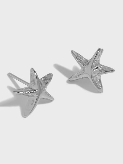 DAKA 925 Sterling Silver Pentagram Minimalist Stud Earring 3