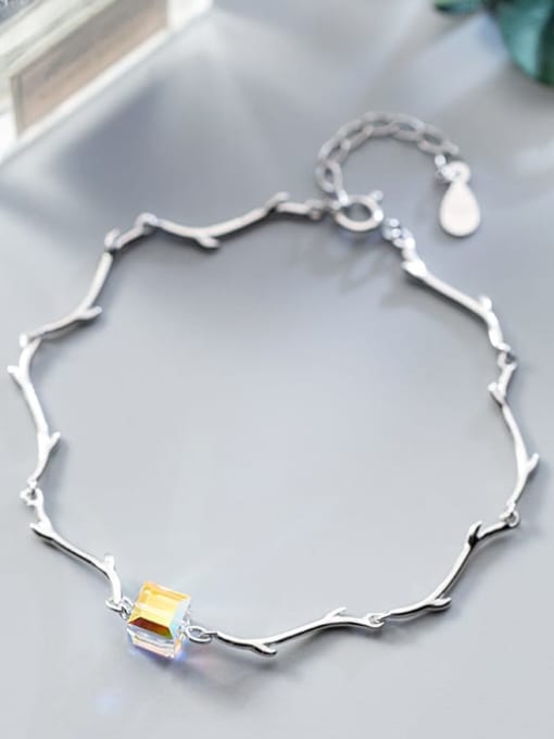 Rosh 925 Sterling Silver Yellow Crystal  Minimalist Personality branch  Bracelet 3