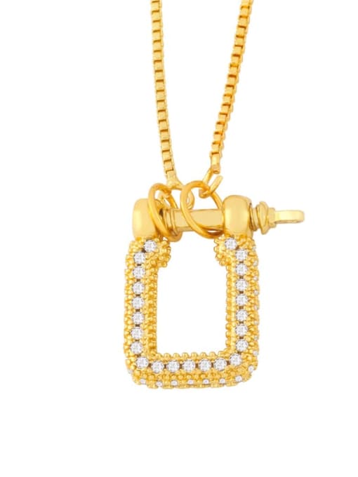 CC Brass Cubic Zirconia Geometric Vintage Necklace 1