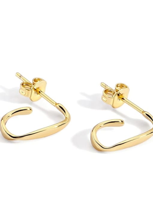 Gold twisted Earrings Brass Geometric Minimalist Stud Earring
