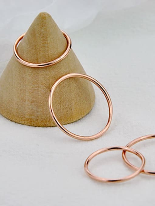 Rose Gold 925 Sterling Silver With Simplistic Smooth Round Free Size Rings