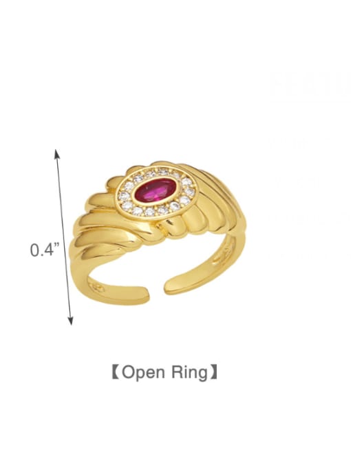 CC Brass Cubic Zirconia Evil Eye Vintage Band Ring 2