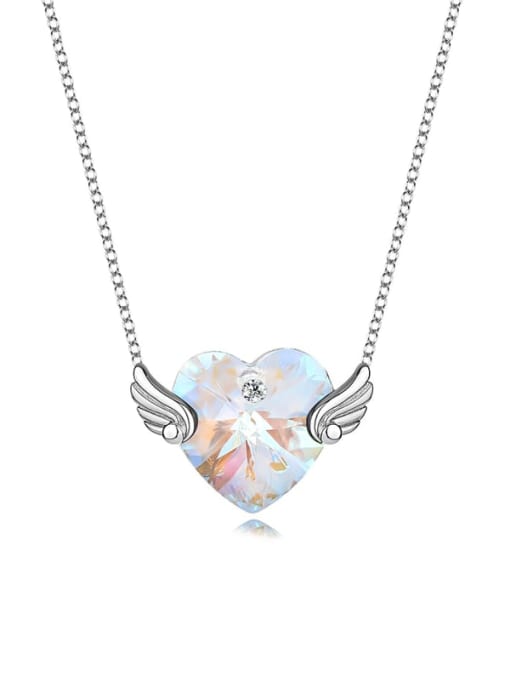 JYXZ 026 (gradient white) 925 Sterling Silver Austrian Crystal Heart Classic Necklace