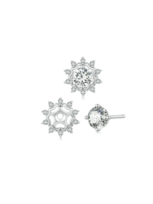 Jare 925 Sterling Silver Moissanite Round Trend Stud Earring 3