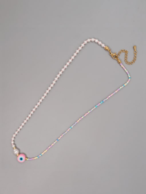 Roxi Miyuki Millet Bead Multi Color Evil Eye Bohemia  Handmade Beaded Necklace 0