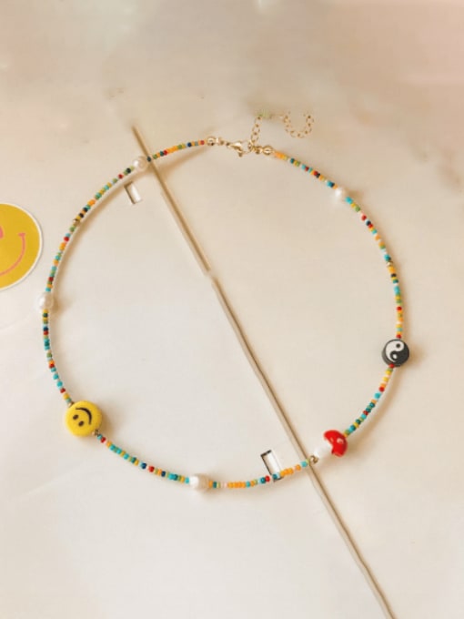 Roxi Miyuki Millet Bead Multi Color Smiley Bohemia Handmade Beaded Necklace