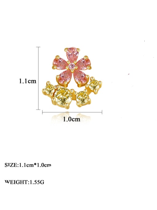 CCUI 925 Sterling Silver Cubic Zirconia Flower Dainty Stud Earring 2