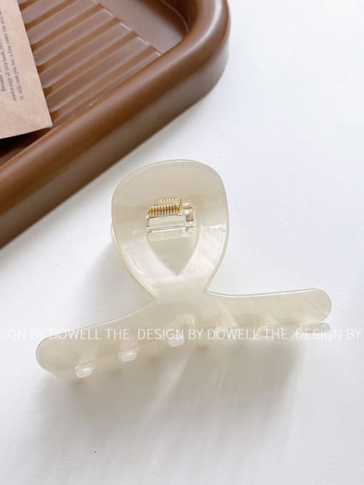 Pearl white 8cm Cellulose Acetate Trend Irregular Alloy Jaw Hair Claw