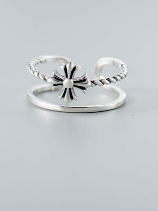XBOX 925 Sterling Silver Flower Vintage Stackable Ring 4