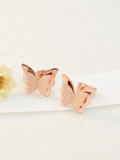 A TEEM Titanium Butterfly Cute Stud Earring 1