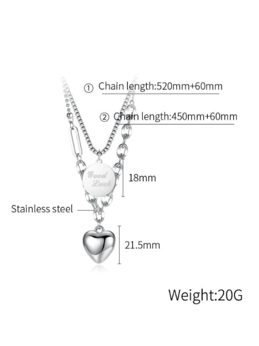 Open Sky Titanium Steel Bead Letter Minimalist Multi Strand Necklace 2