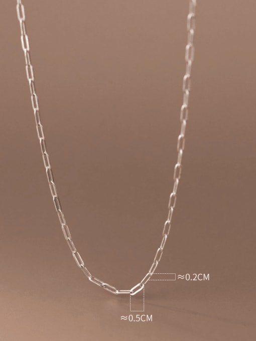 Rosh 925 Sterling Silver Irregular Minimalist Hollow Geometric  Chain Necklace 3
