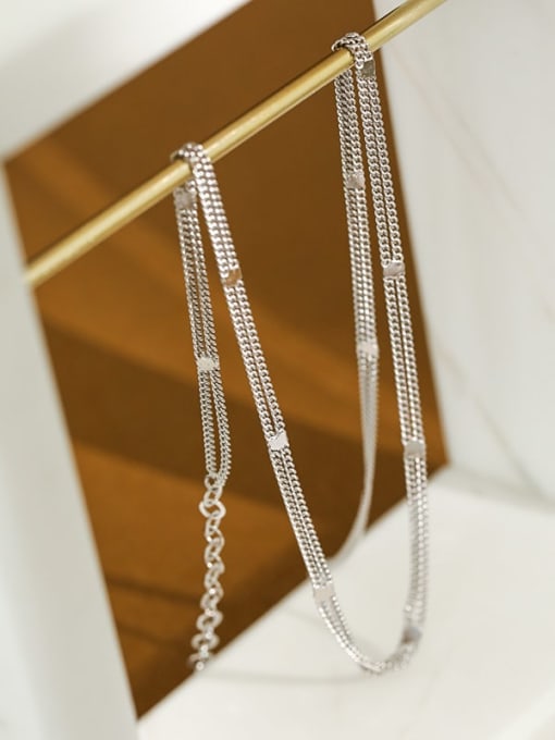 DAKA 925 Sterling Silver Irregular Minimalist Multi Strand Necklace 1