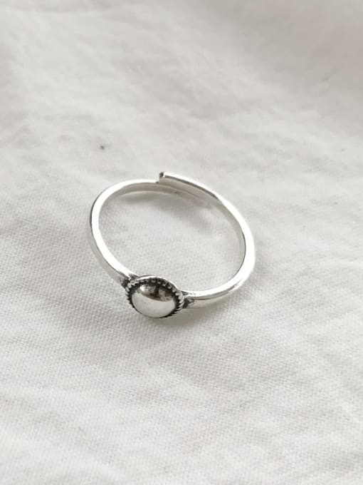 J 208  (Retro) 925 Sterling Silver Round Artisan Blank Ring