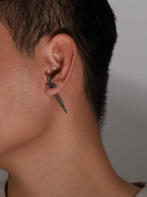 Open Sky Titanium Steel Cross Hip Hop Stud Earring 2