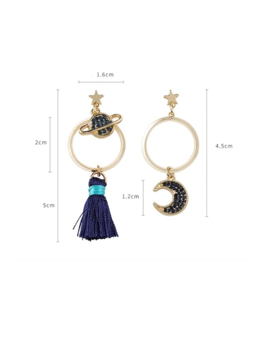 Girlhood Alloy With Gold Plated Fashion Moon Drop Earrings 4