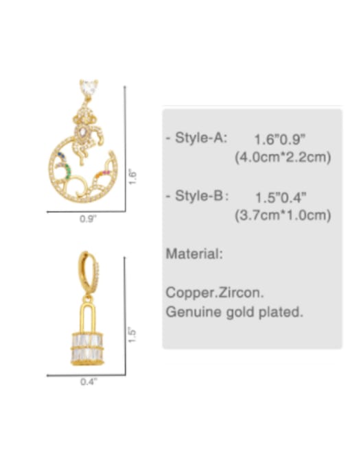 CC Brass Cubic Zirconia Animal Vintage Drop Earring 3