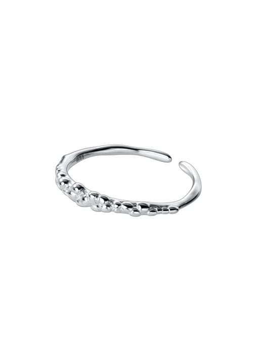 irregular Silver 925 Sterling Silver Irregular Minimalist Stackable Ring