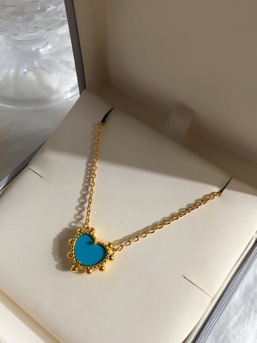 gold blue Copper Malchite Multi Color Necklace