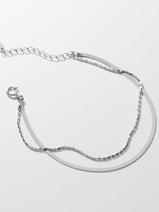 Rosh 925 Sterling Silver Geometric Minimalist Strand Bracelet