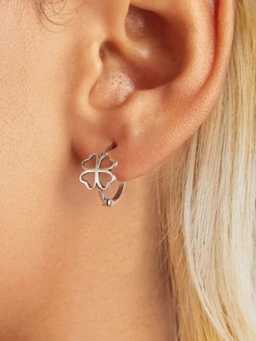 Jare 925 Sterling Silver Flower Minimalist Stud Earring 1
