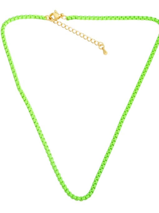 Light green Brass Enamel Irregular Minimalist Necklace