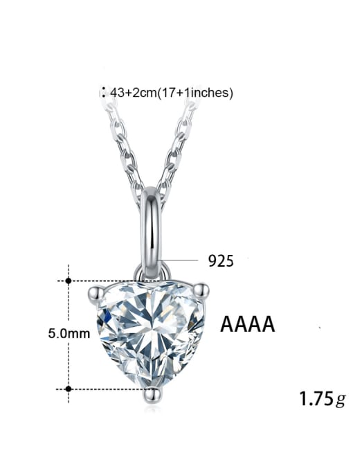 RINNTIN 925 Sterling Silver Cubic Zirconia Heart Minimalist Necklace 3