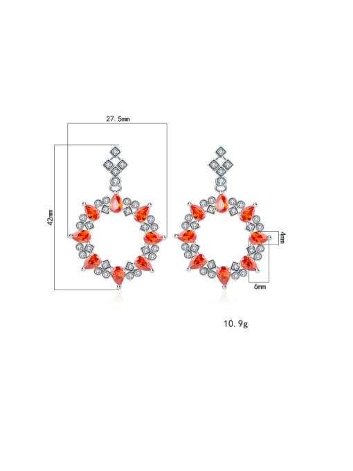 ROSS Brass Cubic Zirconia Geometric Luxury Cluster Earring 2