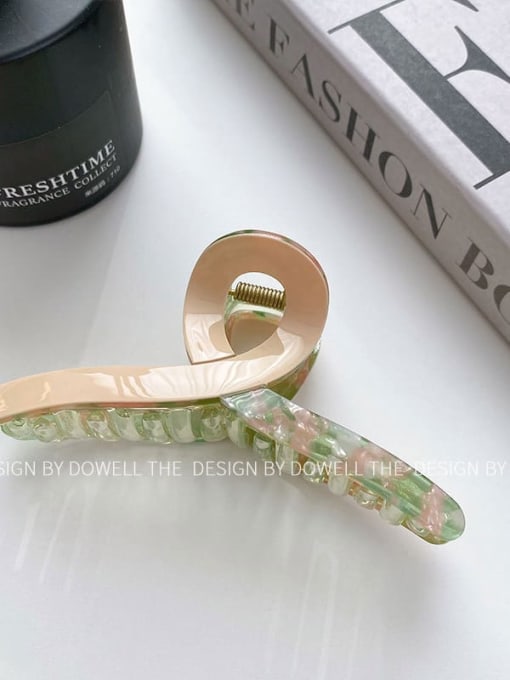 Golden ribbon Cellulose Acetate Trend Geometric Alloy Multi Color Jaw Hair Claw