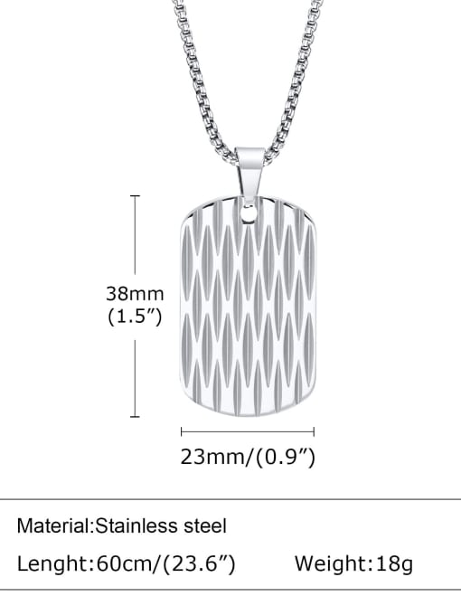 Steel pendant without chain Stainless steel Geometric Hip Hop Long Strand Necklace