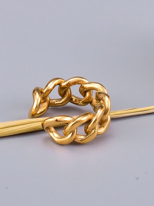 A TEEM Titanium geometry  chain Vintage Band Ring 4