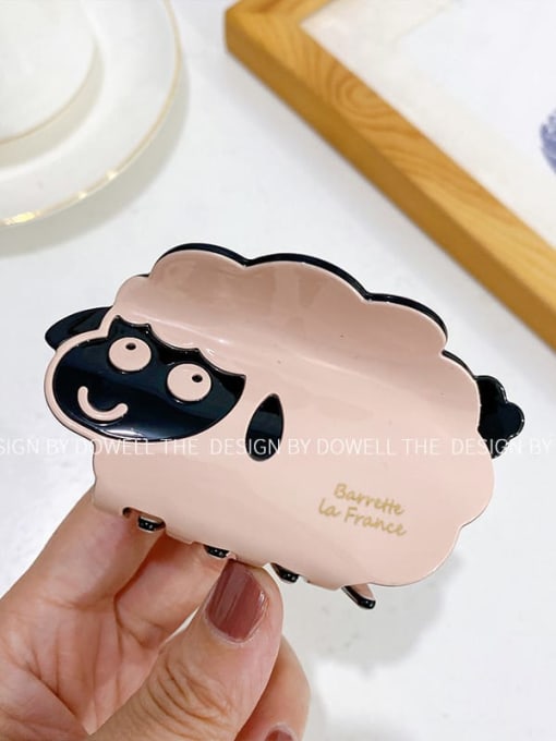 Pink Large Alloy Enamel Minimalist Pig  Multi Color Jaw Hair Claw