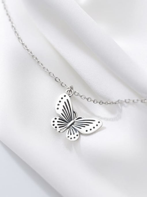 Rosh 925 Sterling Silver Butterfly Vintage  Pendant  Necklace 1