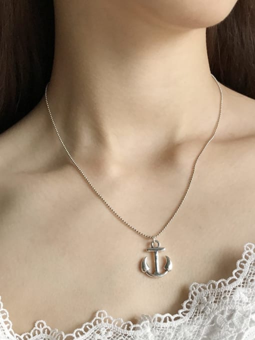 Boomer Cat 925 Sterling Silver Anchor Trend Initials Necklace 0