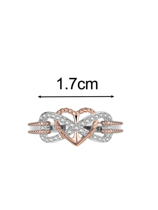 CHARME Brass Cubic Zirconia Heart Minimalist Band Ring 1