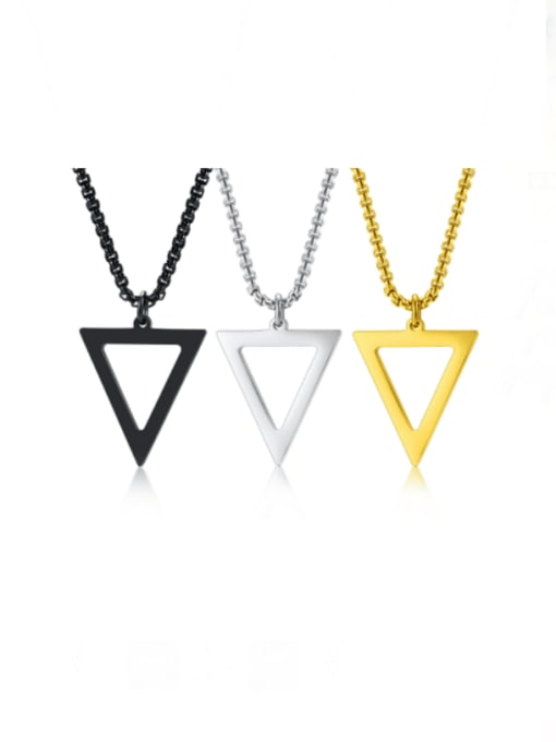 CONG Stainless steel Hollow Triangle Minimalist Necklace 0