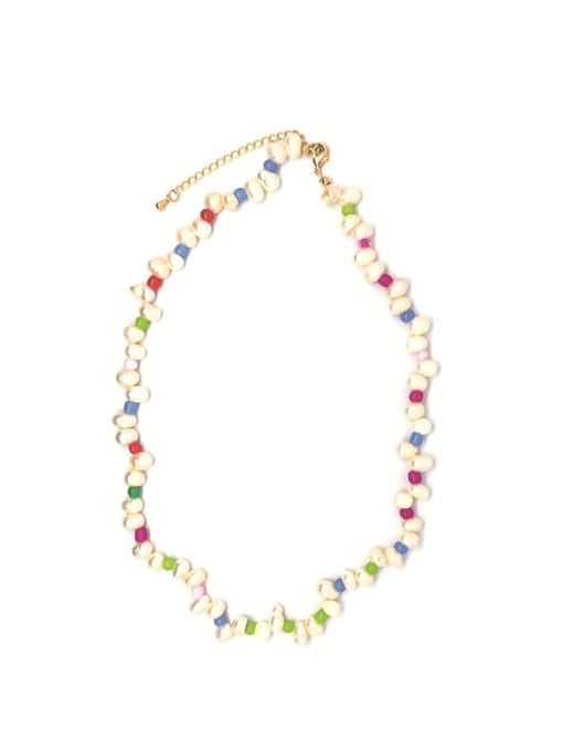 MMBEADS Stainless steel Freshwater Pearl Multi Color Irregular Bohemia Necklace 2