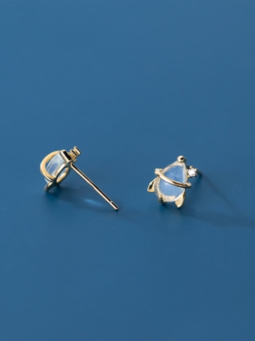 Rosh 925 Sterling Silver Opal Water Drop Cute Stud Earring 2