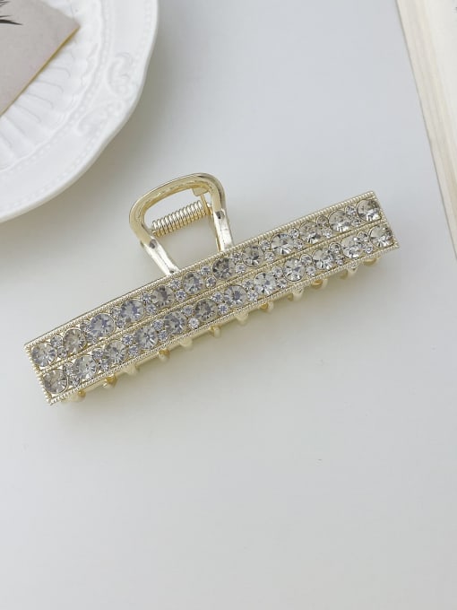 Slotted double drainage drill 10cm Alloy Rhinestone Trend Geometric Jaw Hair Claw