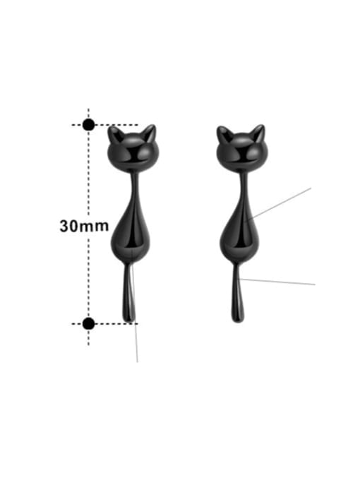 RINNTIN 925 Sterling Silver Cat Cute Stud Earring 2