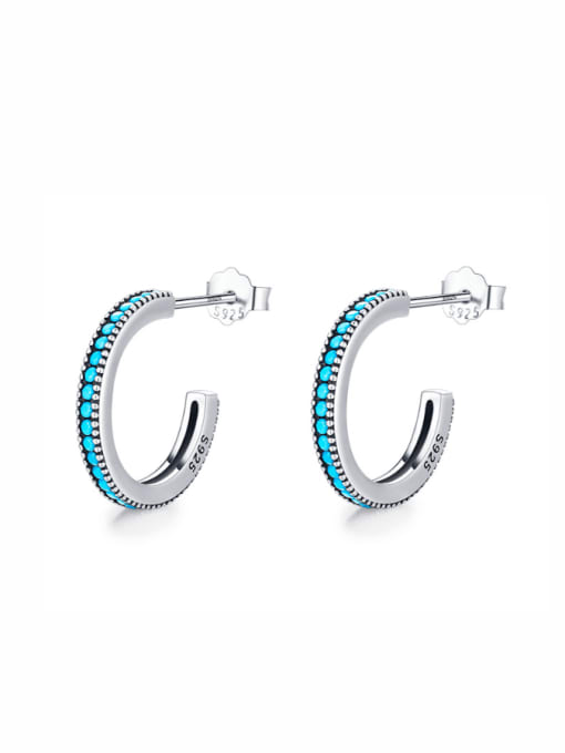 MODN 925 Sterling Silver Turquoise Geometric Minimalist Stud Earring 0